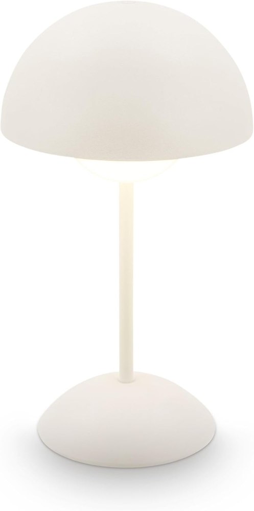 BRILONER - LED Tischlampe kabellos IP44 mit Touch, dimmbar, Akku tauschbar, Nachttischlampe, Leselampe, LED Lampe, Campinglampe, Tischleuchte, Akkulampe, Outdoor Lampe, 16x29 cm (DxH), Altweiß Bild 1