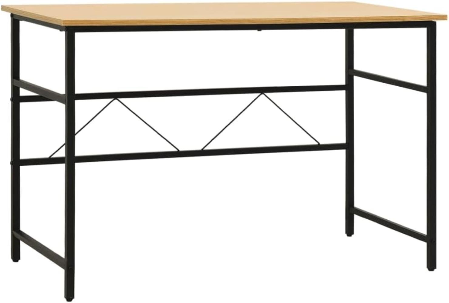 vidaXL Computertisch Schwarz und Eiche Hell 105 x 55 x 72 cm MDF und Metall [20541] Bild 1