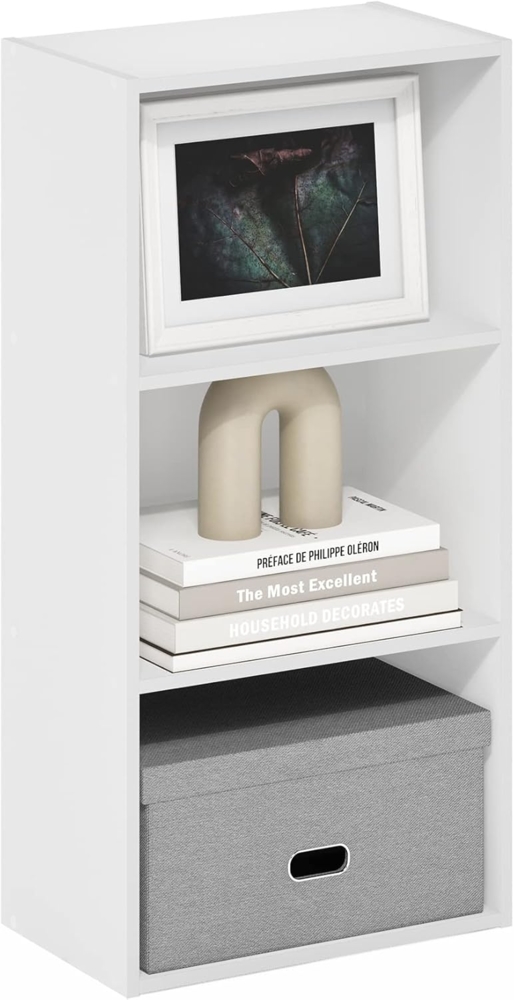 Furinno Luder Bücherregal mit 3 Etagen, Weiß Bild 1