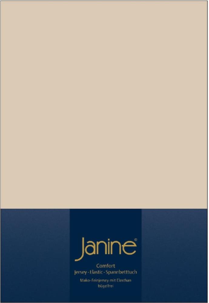 Janine Design Jersey Elastic Spannbetttuch Sand, 140x200 cm - 160x220 cm Bild 1