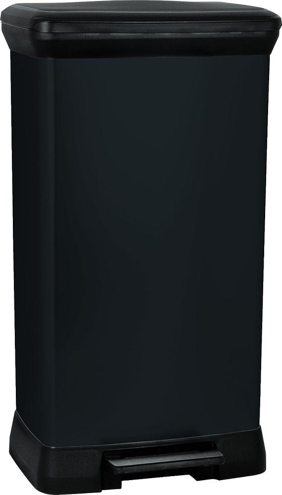 CURVER 187177 Treteimer, rechteckig, 50 l, Polypropylen, 39 x 29 x 73 cm, schwarzes Metall, 50 l Bild 1