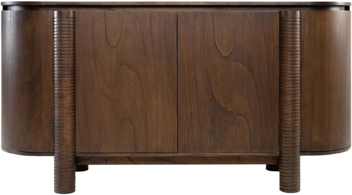 Casa Padrino Luxus Sideboard Dunkelbraun 160 x 49,5 x H. 82 cm - Massivholz Schrank mit 4 Türen - Massivholz Möbel - Luxus Möbel Bild 1