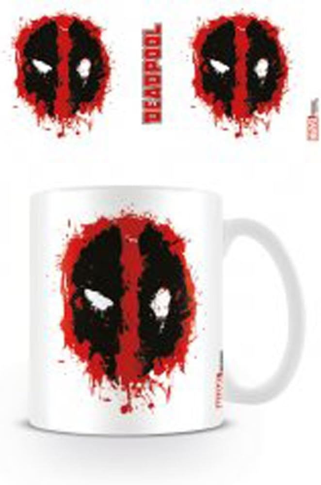 empireposter Deadpool Splat Größe (cm), ca. Ø8,5 H9,5 Beschreibung: Keramik Tasse, weiß, bedruckt, Fassungsvermögen 320 ml, offiziell lizenziert, spülmaschinen und mikrowellenfest Bild 1