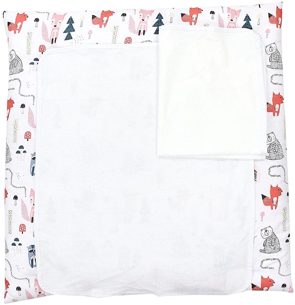 TupTam Baby Wickelauflage inkl. 2 Frotteebezüge ANK019, Farbe: Waldtiere Rosa, Größe: 75x80 cm Bild 1