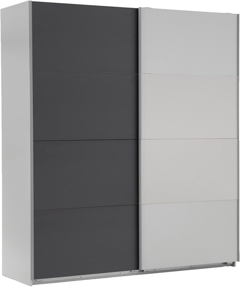 Wimex Kleiderschrank/ Schwebetürenschrank Easy A Plus, (B/H/T) 135 x 210 x 65 cm, Weiß/ Absetzung Anthrazit Bild 1