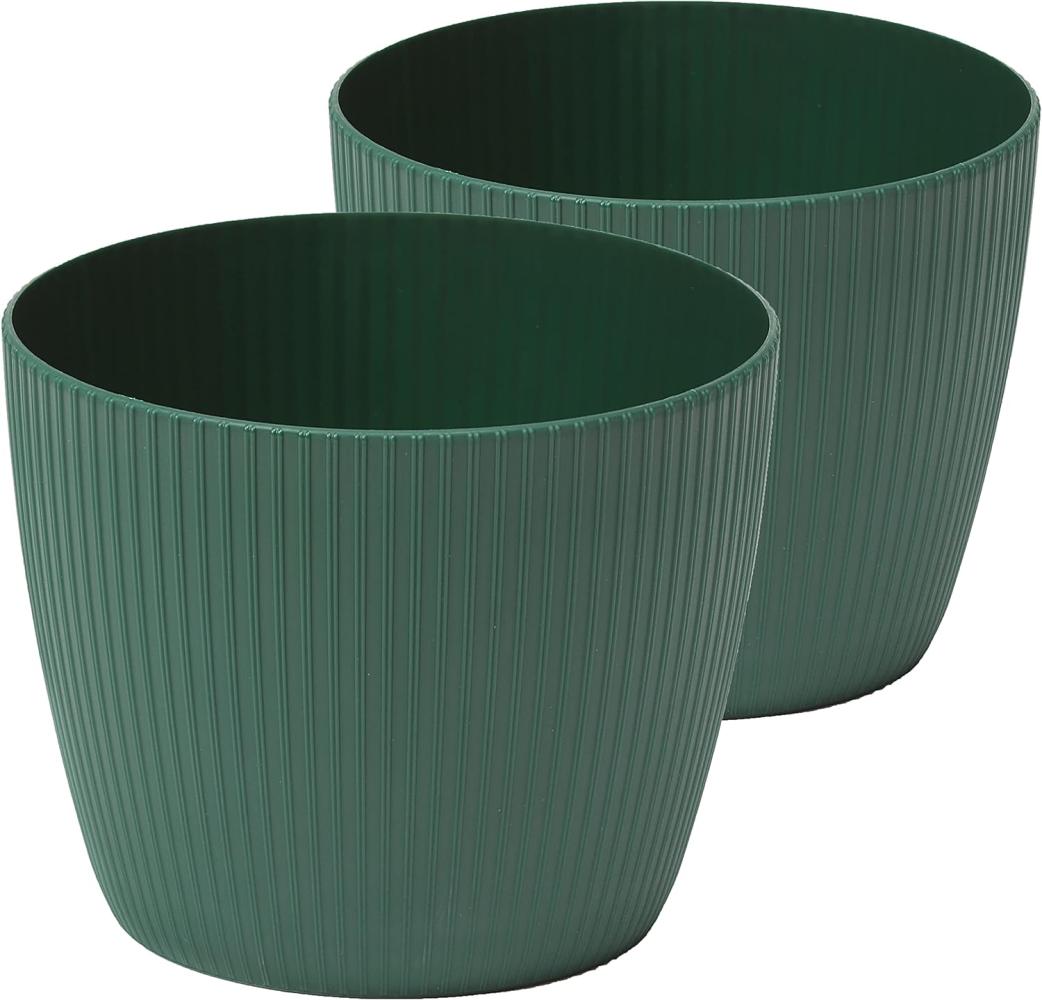 Tymar Blumentopf, 2er-Pack, Runde Form, Übertopf ((2pack) Avocado, ø 30 cm) Bild 1