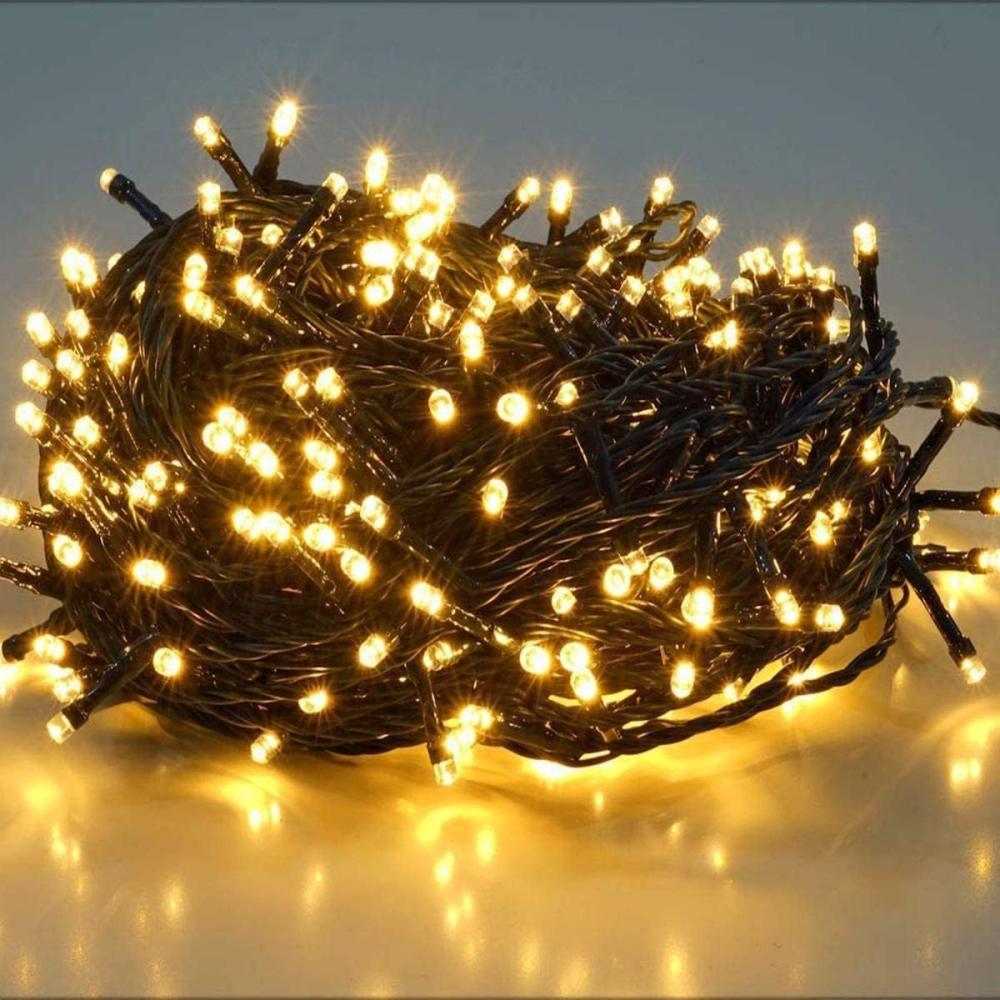 SALCAR 10m 150er LED Lichterkette Weihnachten Außen Innen, 31V Christbaumbeleuchtung Weihnachtsbeleuchtung mit 8 Modi und Memory-Funktion, Warmweiß Bild 1