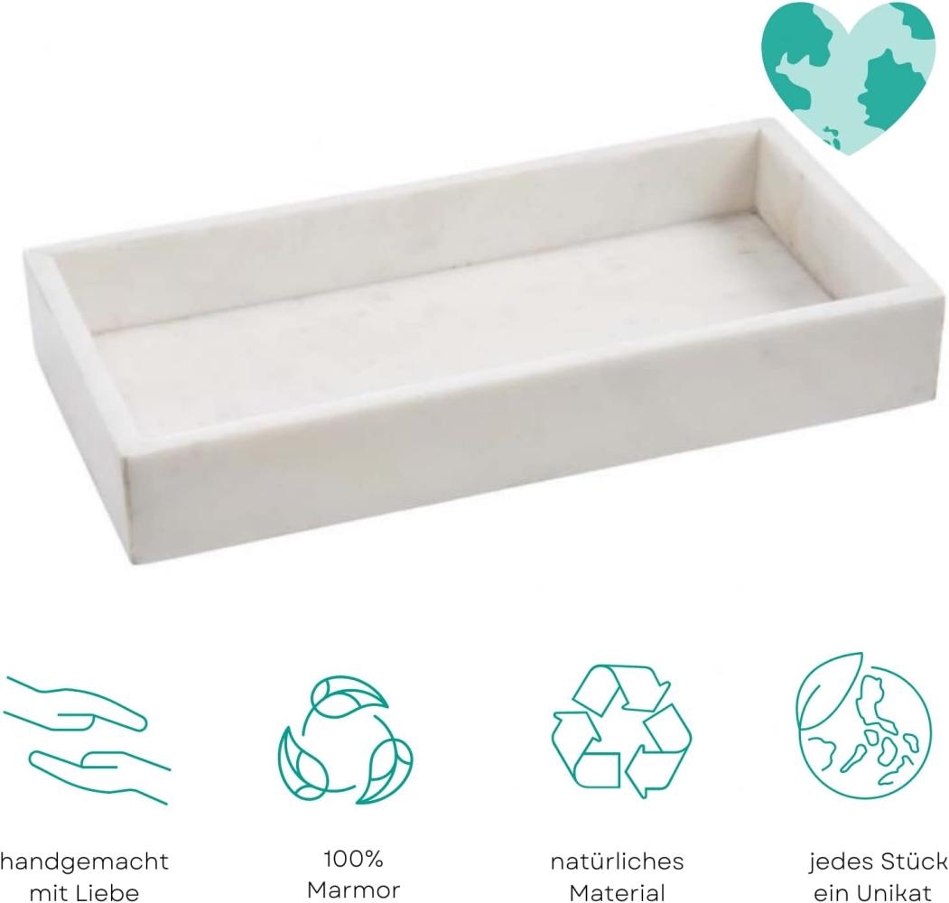 Marmortablett, rechteckig weiß Bild 1