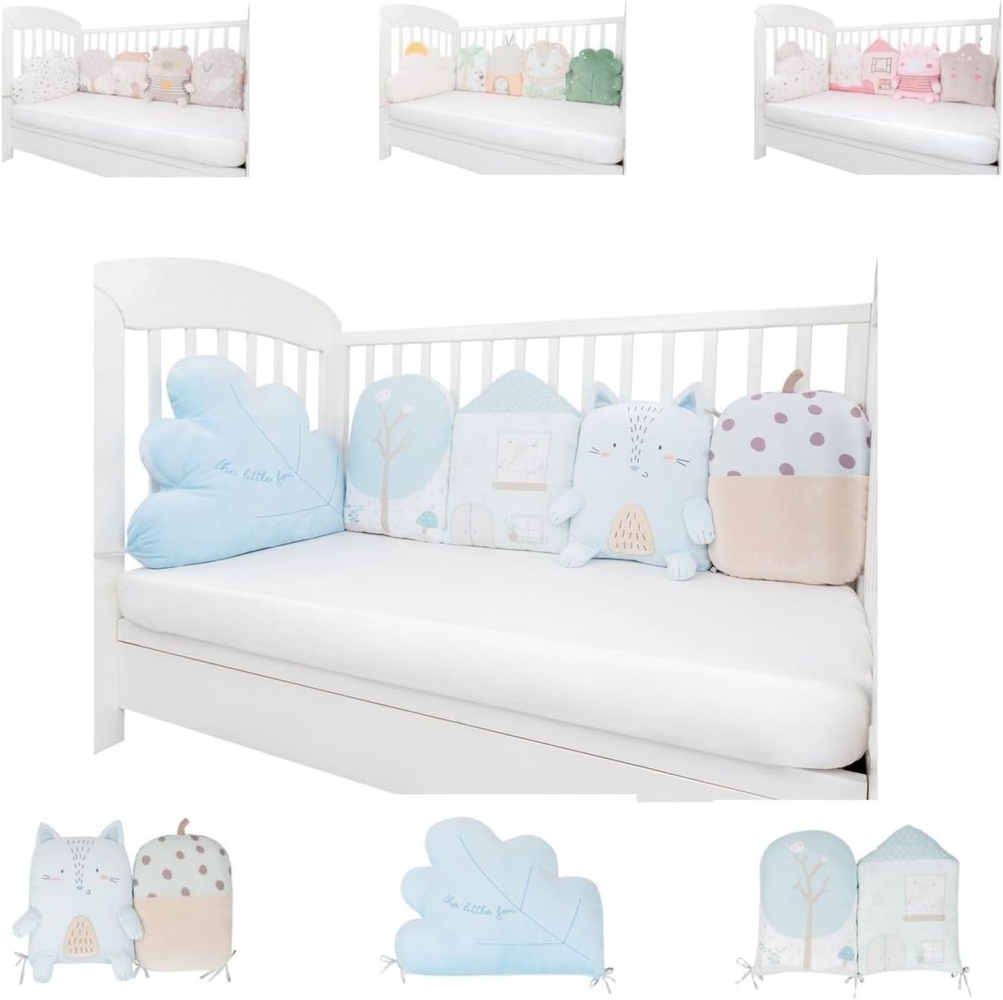 Kikkaboo Babykissen-Set 5-tlg. Plüsch Jersey Einzelkissen Maße 35 x 30 x 7 cm blau Bild 1