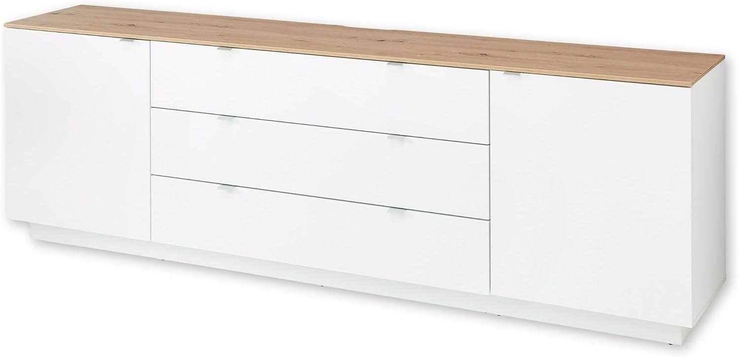 CORE TV-Sideboard in Weiß, Artisan Eiche Optik - Moderner Fernsehschrank mit Schubladen und viel Stauraum - 240 x 77 x 44 cm (B/H/T) Bild 1