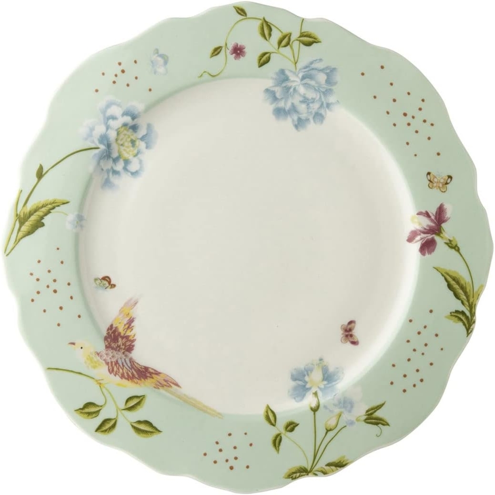 LAURA ASHLEY Speiseteller Teller Heritage Mint Uni Festoniert (24,5cm) Bild 1