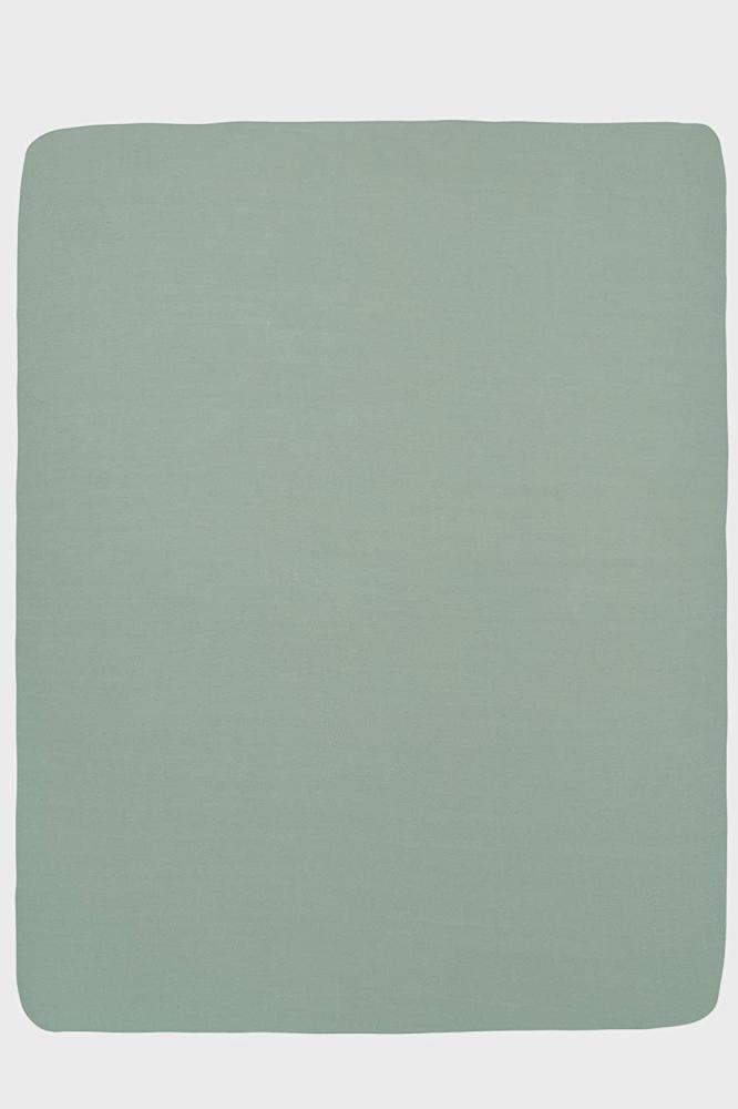 Meyco Jersey Spannbettlaken Laufgittermatratze - 75x95cm - Stone Green Bild 1