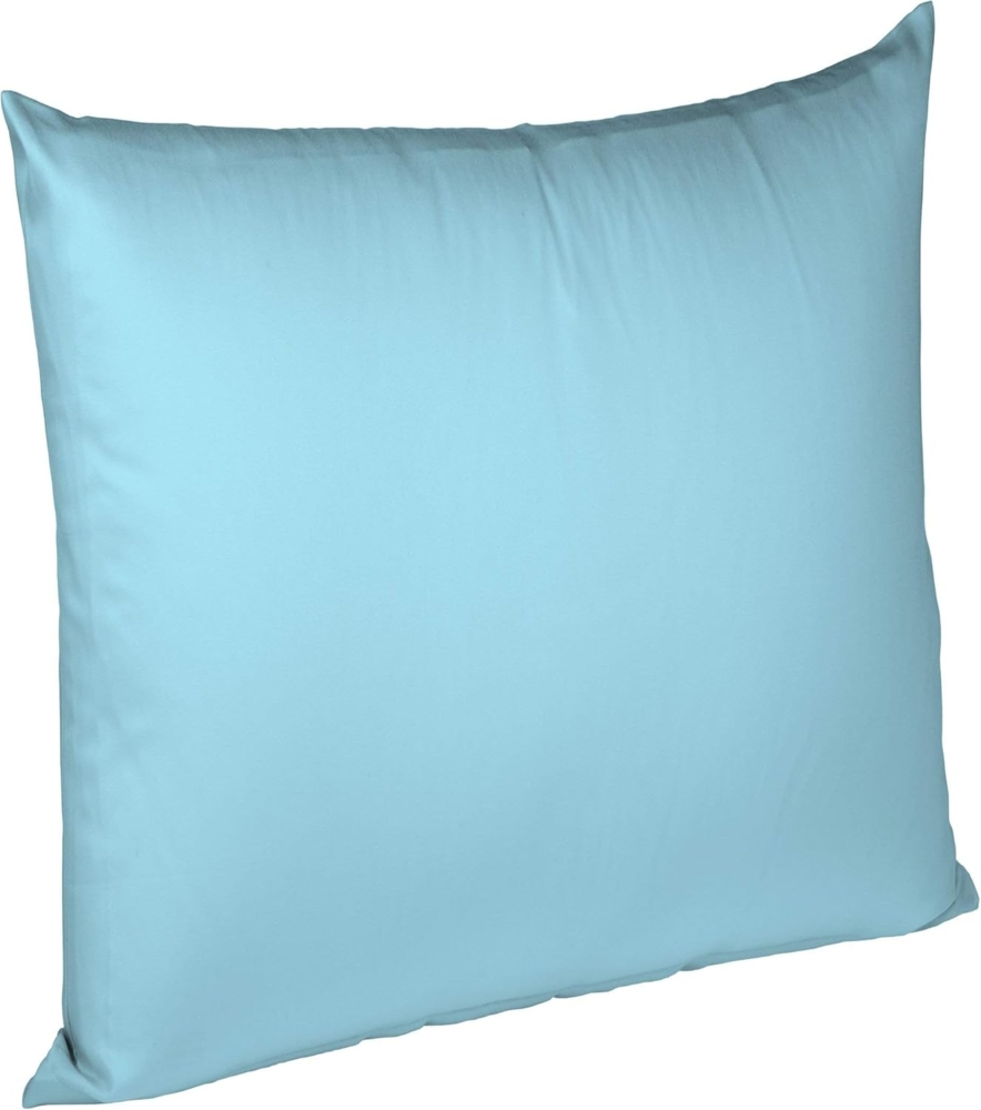Fleuresse Mako-Satin Kissenbezüge 40x40 cm uni mit RV DP 6058 eisblau Bild 1