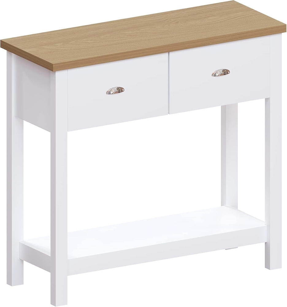 Amazon-Marke - Movian Konsolentisch mit 2 Schubladen, 80 x 30 x 74 cm, Weiß Bild 1