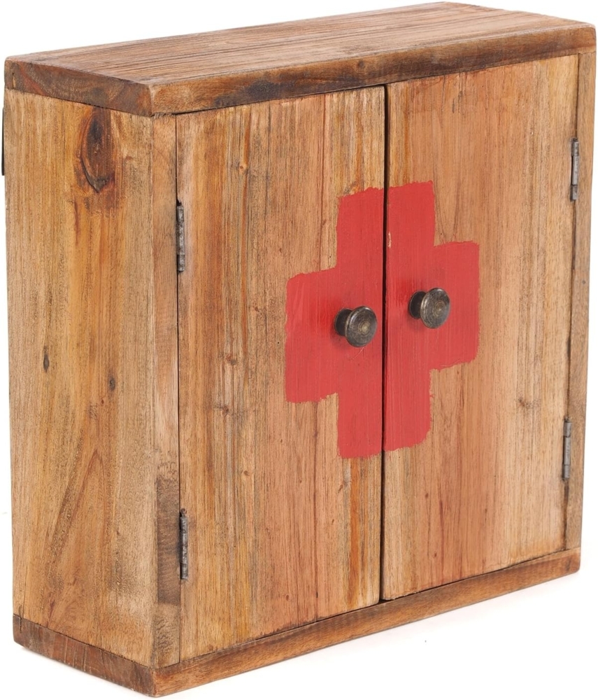 DESIGN DELIGHTS Wandregal MEDIZINSCHRANK "MEDIC", 35 x 35 x 13 cm, Mahagoni, Wandschrank, Farbe: Bild 1