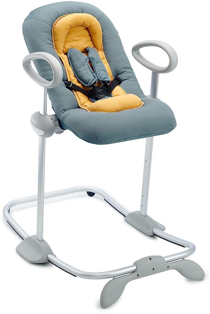 Béaba Babywippe Up&Down IV, Höhenverstellbare, Unisex für Babys und Kinder, 3 Neigungspositionen, 5-Punkt-Sicherheitsgurt, Geburtsverkleinerer, Mineral grey & Honey, Mineral Grey And Honey Bild 1