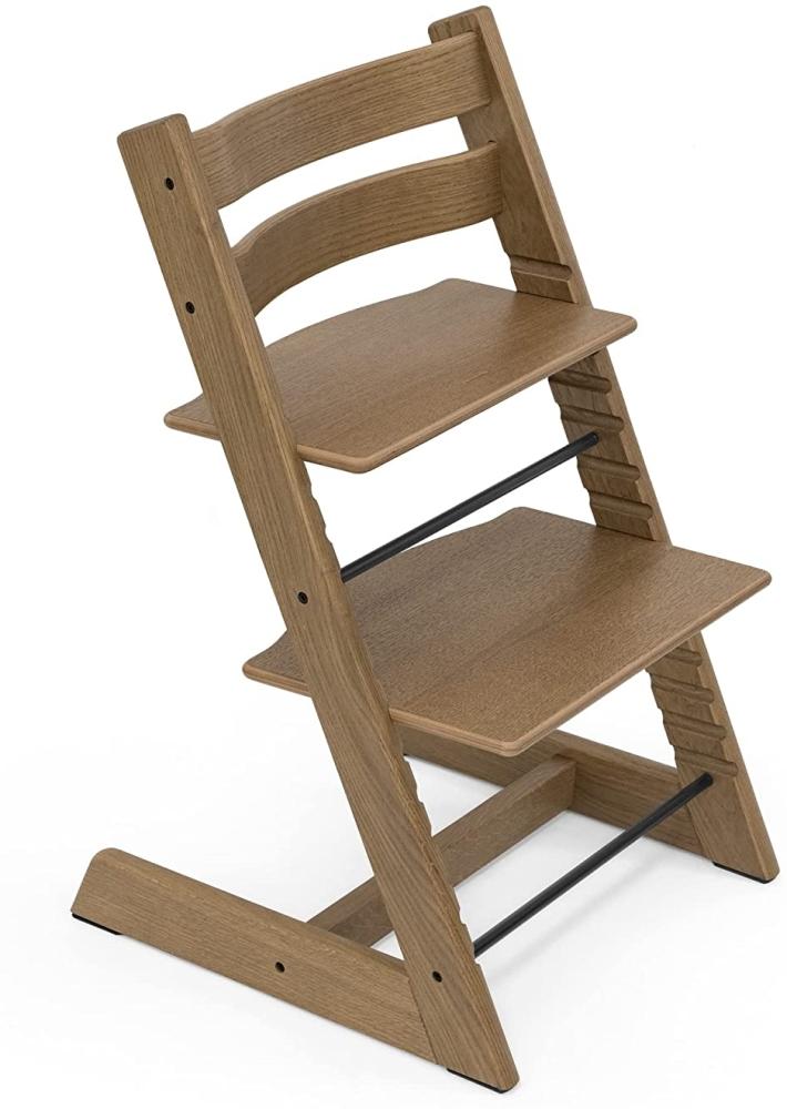 Stokke 'Tripp Trapp' Hochstuhl, Oak Brown, höhenverstellbar, Buche massiv, bis 136 Kg Bild 1