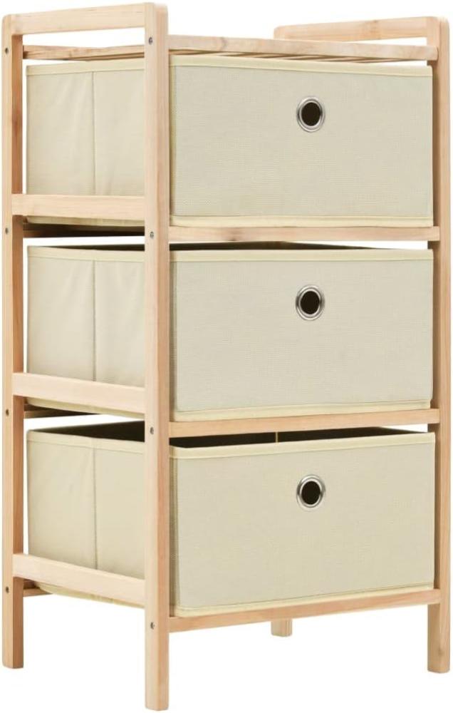 vidaXL Korb-Kommode mit 3 Stoffkörben Zedernholz Beige 246433 Bild 1