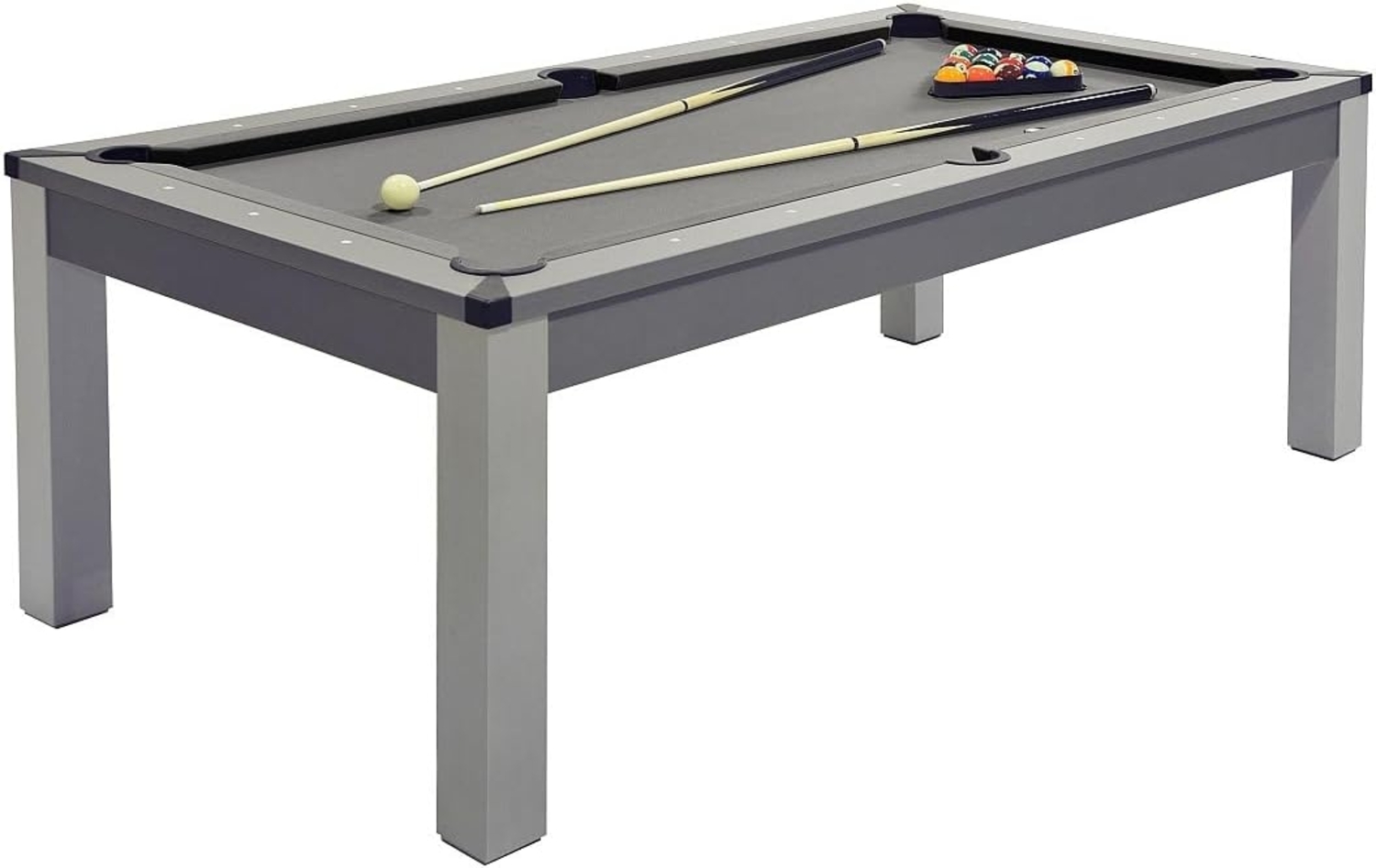 Vente-unique - Multifunktionstisch Billard & Tischtennis - 213 x 112 x 81,5 cm - Grau - BALTHAZAR Bild 1
