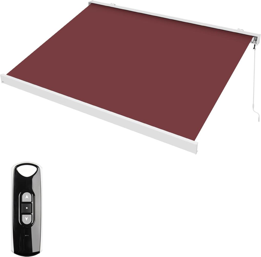 Paramondo Kassettenmarkise Line Markise elektrisch 600x300 cm weinrot weiß Bild 1
