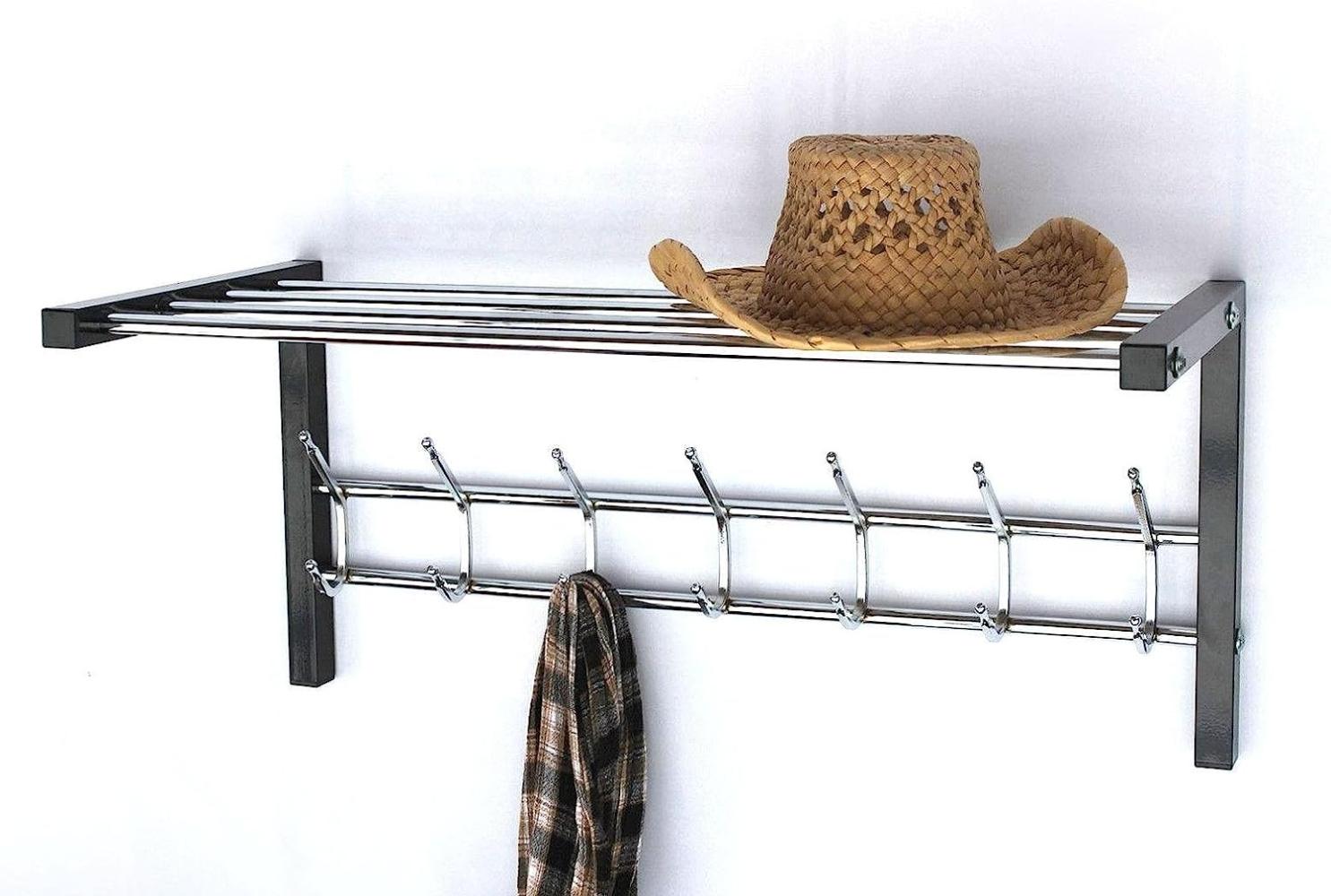 Wandgarderobe mit Hutablage Art. 389 Garderobe 70cm Kleiderhaken Wandregal Haken Bild 1