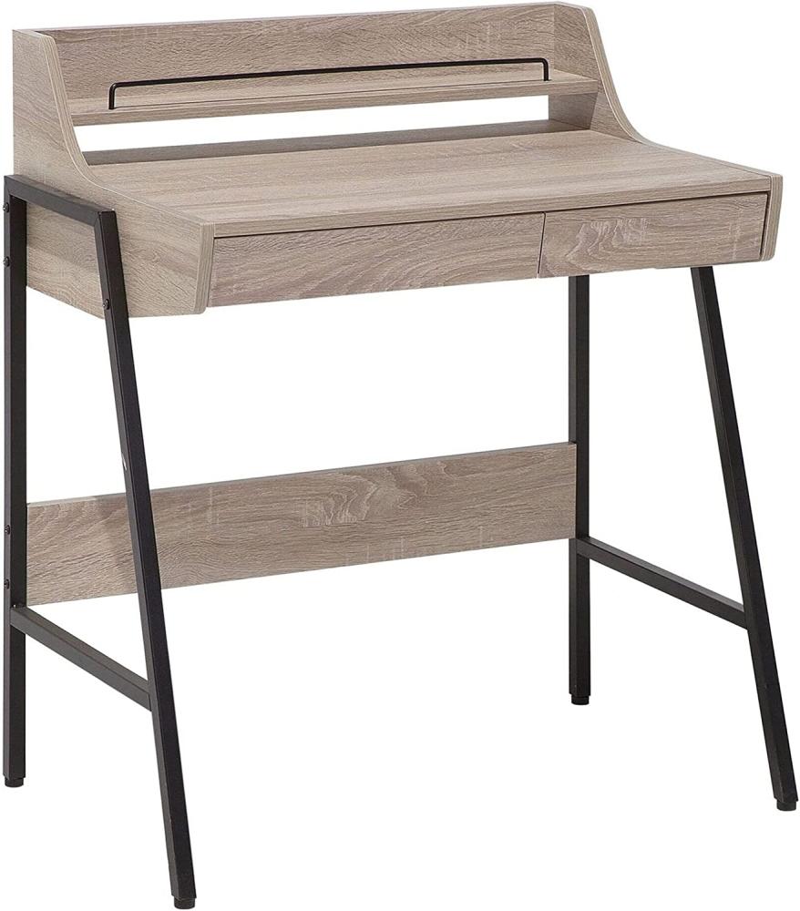 Schreibtisch heller Holzfarbton 73 x 48 cm 2 Schubladen BROXTON Bild 1