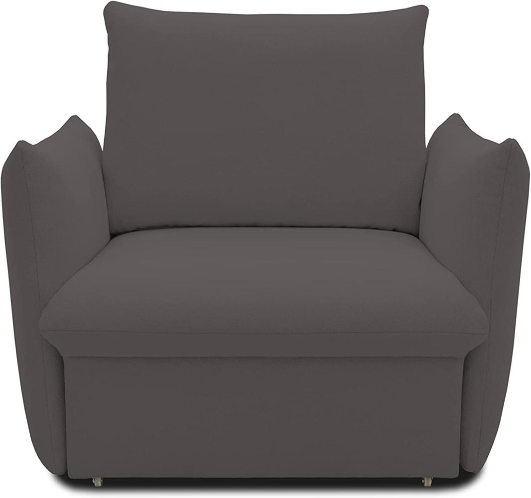 DOMO Collection Cloud Box Sessel mit Schlaffunktion und Boxspringfederung, Sofa mit Bettauszug, Polstersessel, Einzelsessel, dunkelgrau, 120 Bild 1