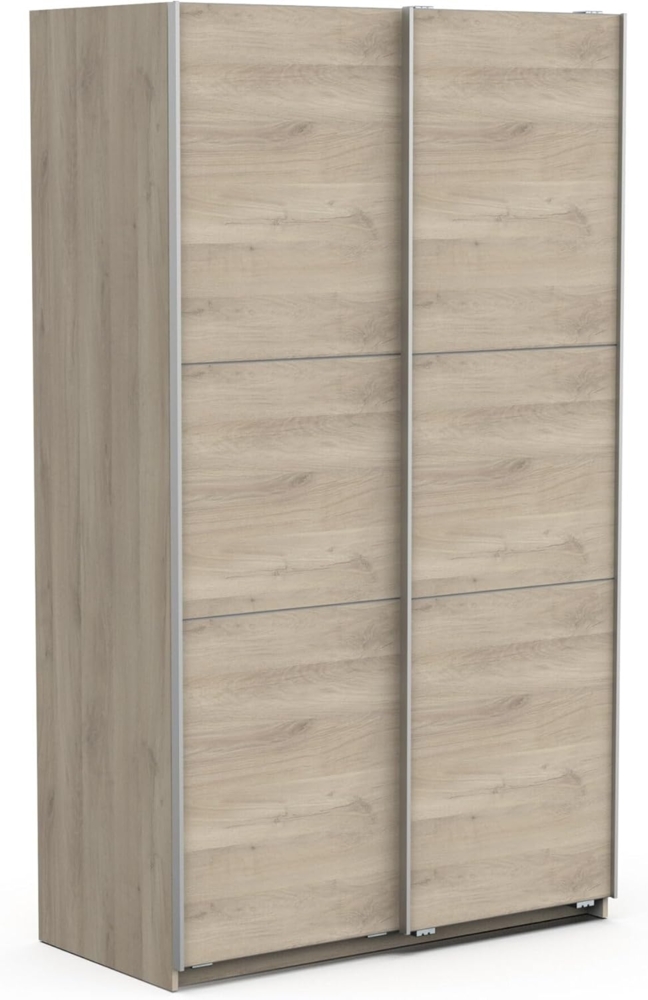 Demeyere Schiebetürschrank mit modernem Kleiderschrank – Farbe Eiche Kronberg & Metall-Finish – 116,5 x 59,8 x 203 cm, Holzwerkstoff Bild 1