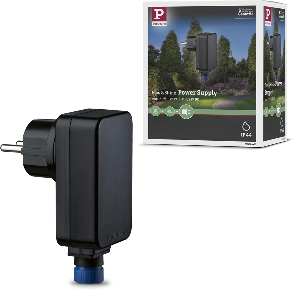 Plug&Shine LED-Trafo, 0-21W, 24V, nicht dimmbar, IP44, Kunststoffgehäuse, statisch Bild 1