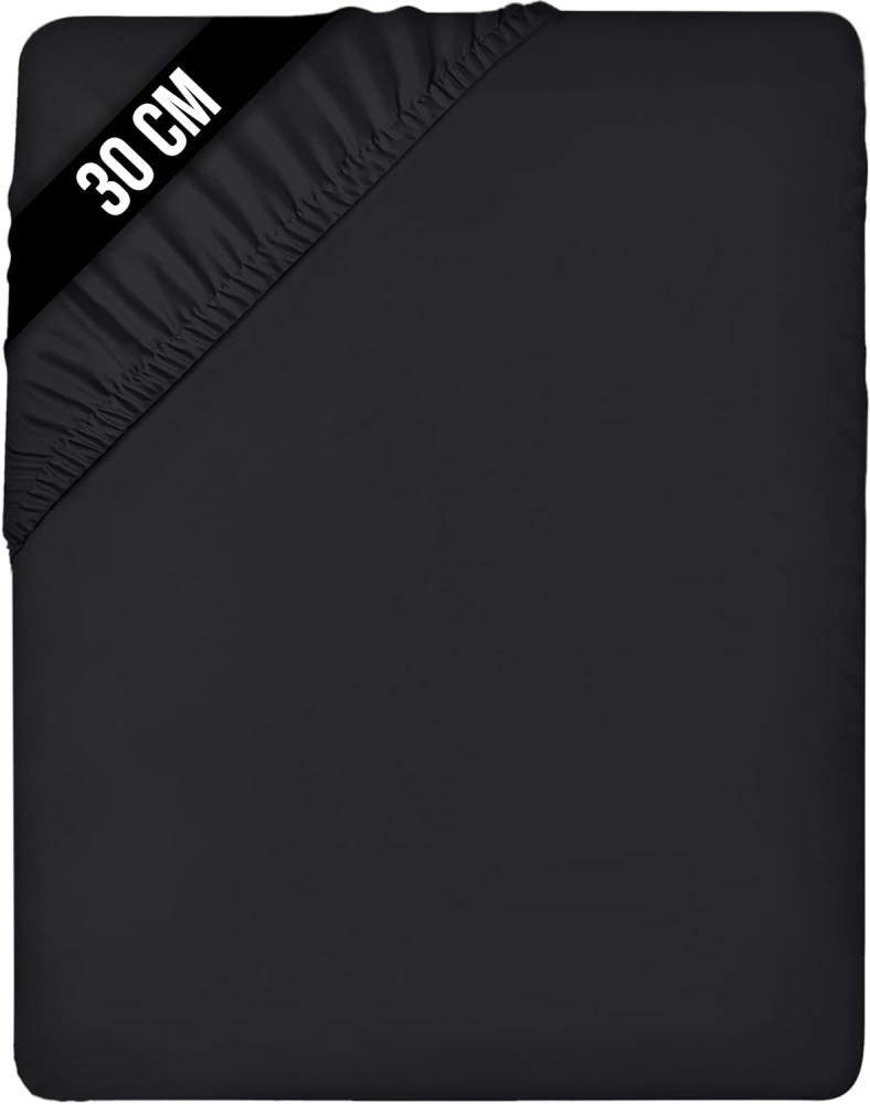 Utopia Bedding - Spannbettlaken 180x200cm Bis 30 cm - Schwarz - Gebürstete Mikrofaser Spannbetttuch - Oeko Tex Standard 100 Bild 1