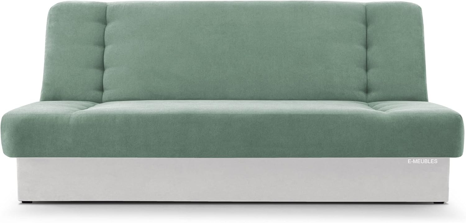 MOEBLO Schlafsofa Cyprus, Sofa Kippsofa Klappsofa Clic-Clack Couch für Wohnzimmer Federkern Sofagarnitur Polstersofa - 192x85x92 cm -, mit Bettkasten und Schlaffunktion Bild 1