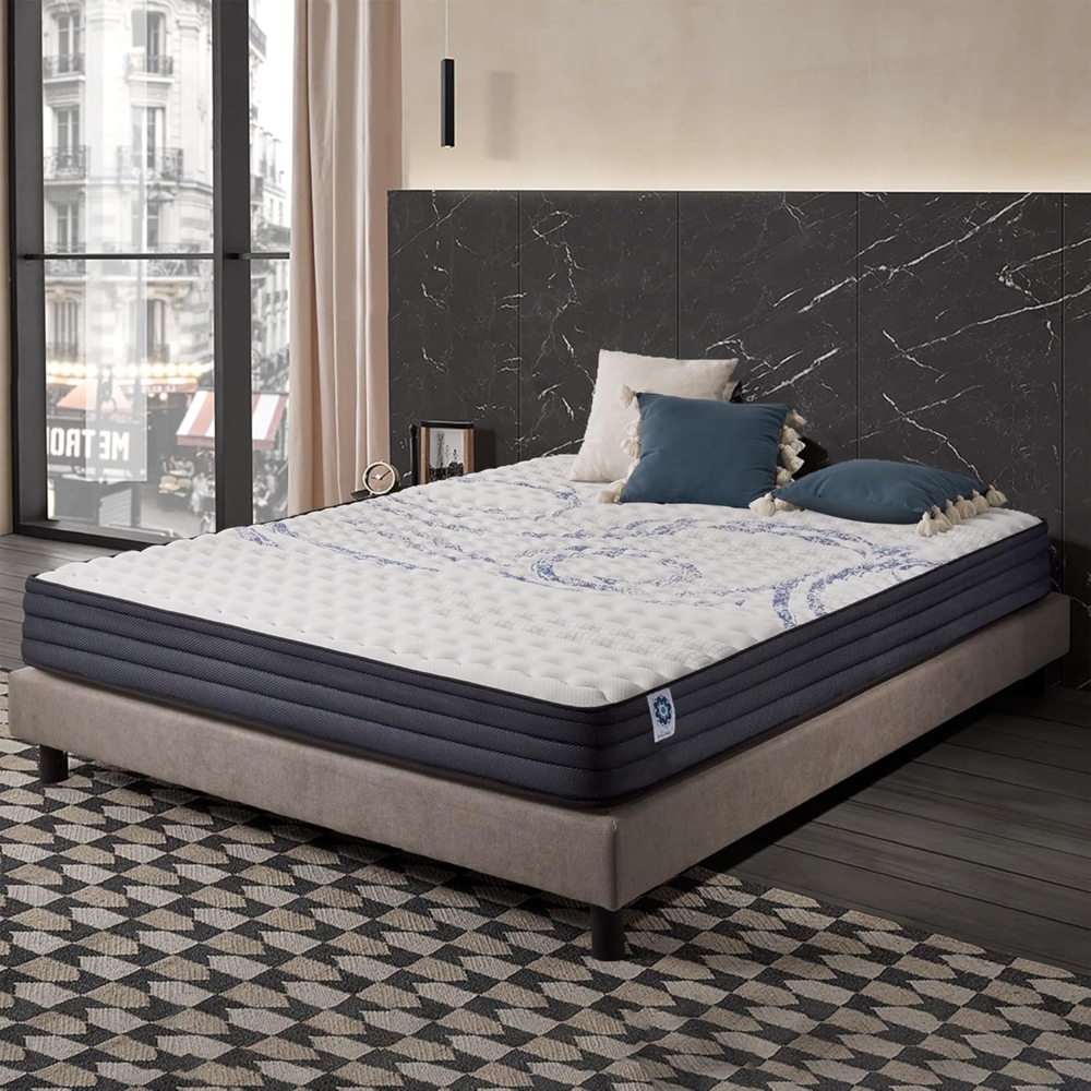 naturalex | Perfectsleep | Matratze 150x200 cm | Memory und Blue Latex-Technologie Extra Komfort HR | Fester Halt mit Atmungsaktivem Schaumstoff | Ergonomisch Entspannend und Hypoallergen Bild 1