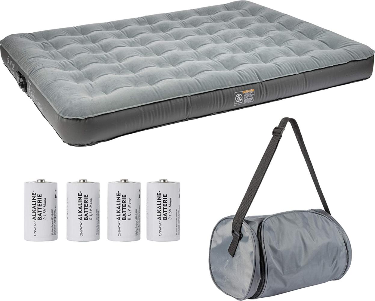 ONVAYA® Luftmatratze mit integrierter Pumpe | Queen | Luftbett | Selbstaufblasbare Gästematratze | Camping Luftmatratze | Gästebett grau Bild 1