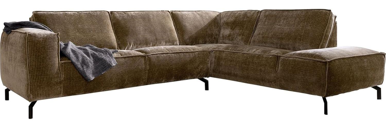 Ecksofa Largo 290x230 Chenille Schlamm Ottomane rechts Bild 1