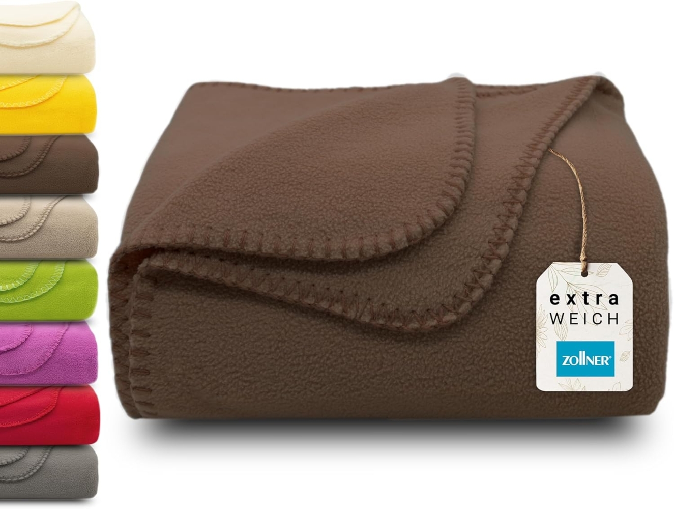 Wohndecke, ZOLLNER, waschbar bis 95 °C, 130x170 cm, 100% Polyester, waschbar bis 95 °C Bild 1