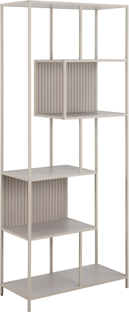 ACTONA GROUP Bücherregal Seaford, Regal, Standregal, Raumteiler, Regal, grau, asymmetrische Details, wendbare Rückwand, 77x35x185cm Bild 1