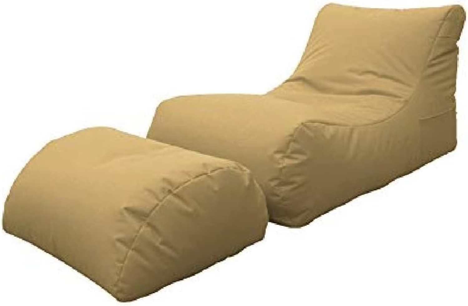 Dmora Moderne Chaiselongue fürs Wohnzimmer, Made in Italy, Sessel mit Fußstütze aus Nylon, Gepolsterter Sitzpuff für Schlafzimmer, 120x80h60 cm, Farbe Beige Bild 1