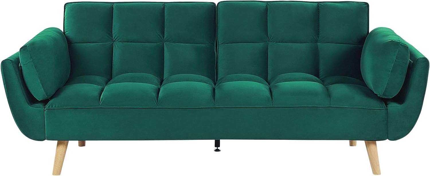 Schlafsofa 3-Sitzer Samtstoff grün ASBY Bild 1