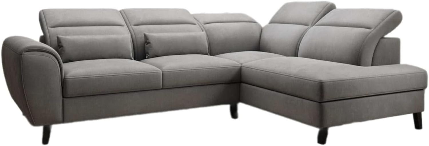 Designer Sofa Nobile mit verstellbarer Rückenlehne Samt Grau Rechts Bild 1