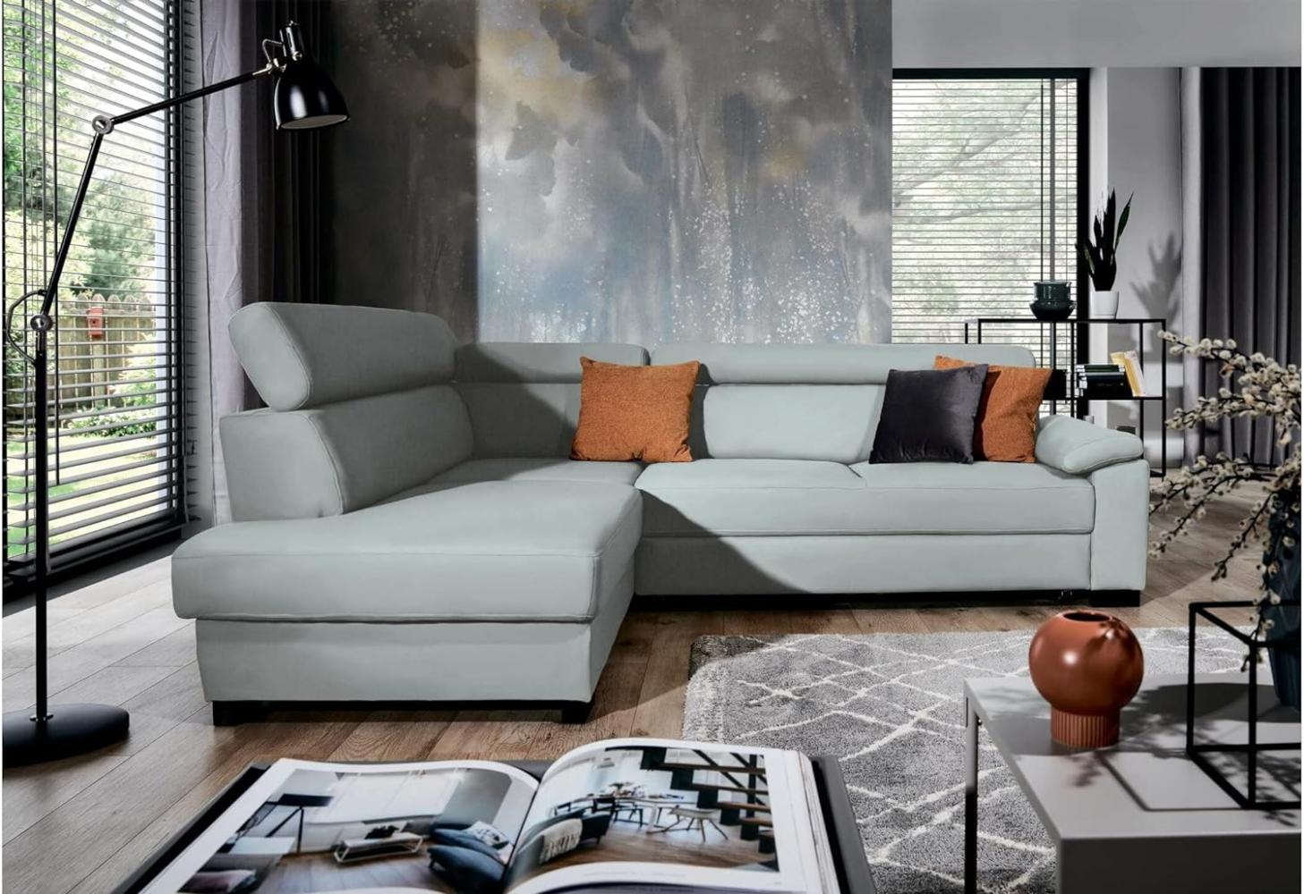Stylefy Fulda Ecksofa Strukturstoff INARI Hellgrau Links Bild 1
