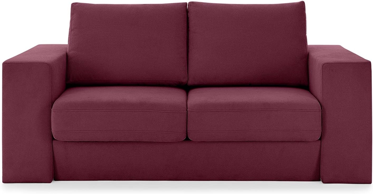 LOOKS by Wolfgang Joop Looks V-1 Designer Sofa mit Hockern, 2 Sitzer Couch, Funktionssofa, rot, Sitzbreite 140 cm Bild 1