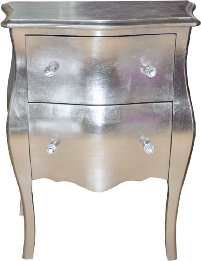 Casa Padrino Barock Kommode Silber Antik Look H 78 cm, B 62 cm, T 36 cm Bild 1