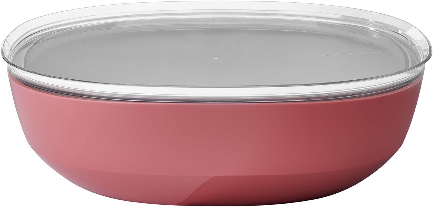 Mepal – Servierschale mit Deckel Silueta – Spülmaschinen- und mikrowellenfest – Salatschüssel – Tapas Teller – Geschirr – 4000 ml – Vivid mauve Bild 1