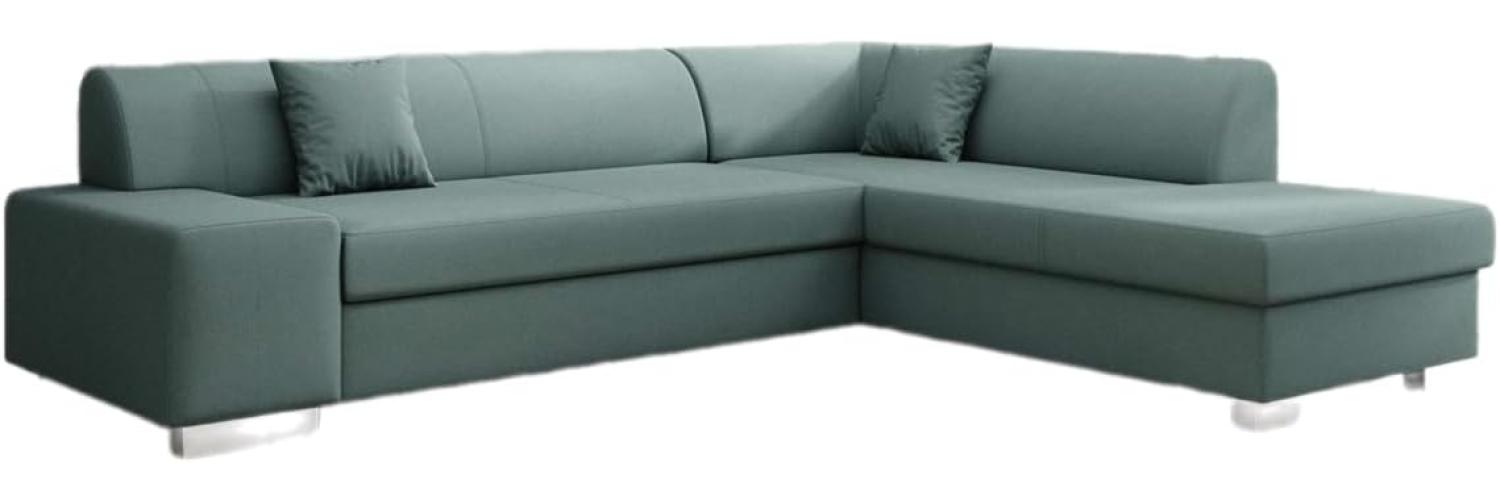 Designer Sofa Pina mit Schlaf- und Klappfunktion Stoff Grün Rechts Bild 1