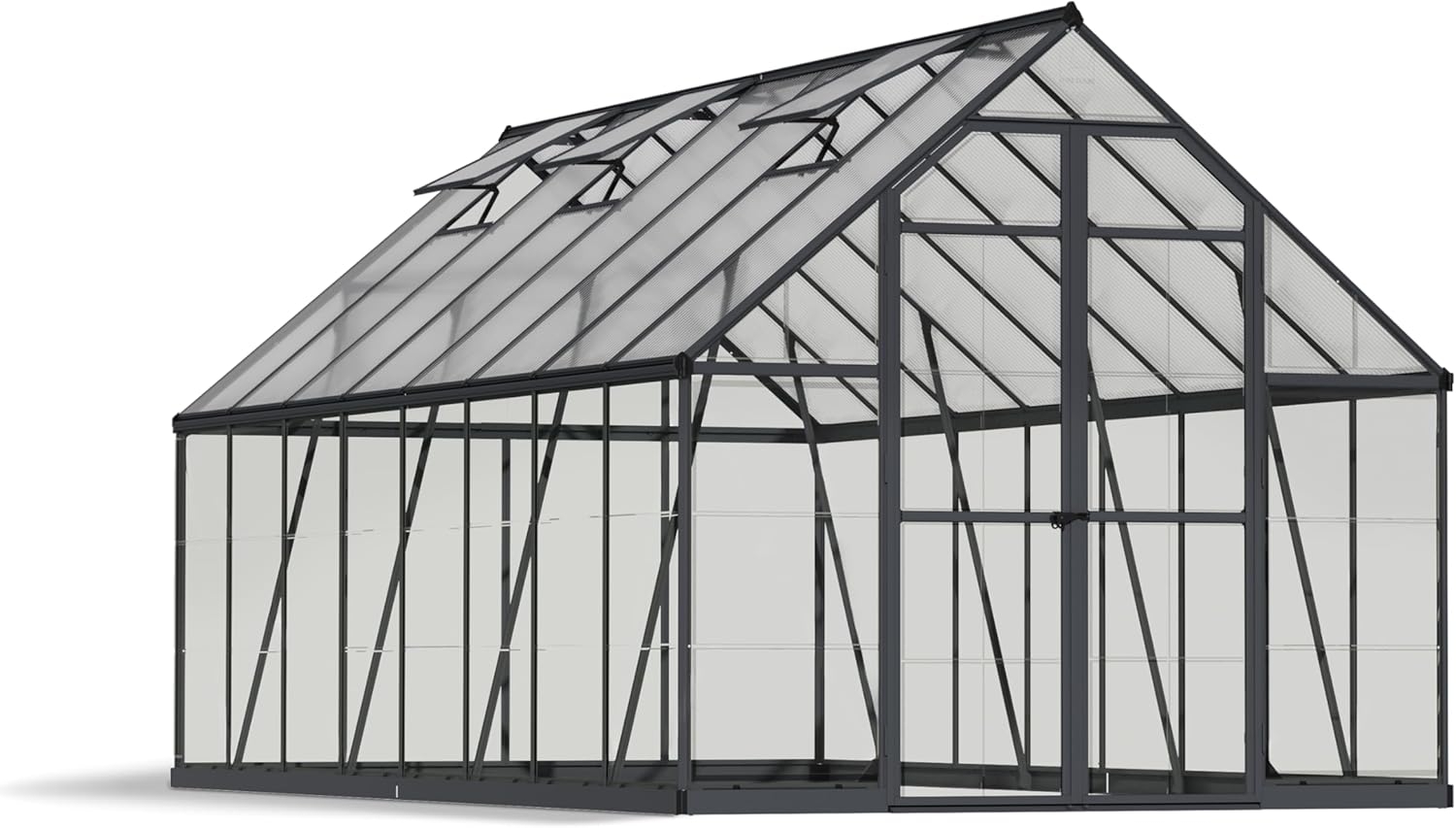 Palram - Canopia Aluminium Gewächshaus Balance 816 | Anthrazit | 487x244x229 cm Bild 1