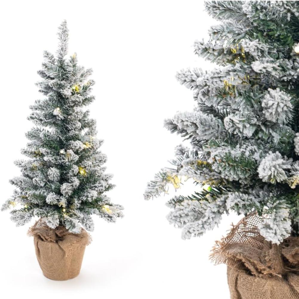 Evergreen Künstlicher Weihnachtsbaum | inkl. Kunstschnee und LEDs | Grün | 90 cm Bild 1