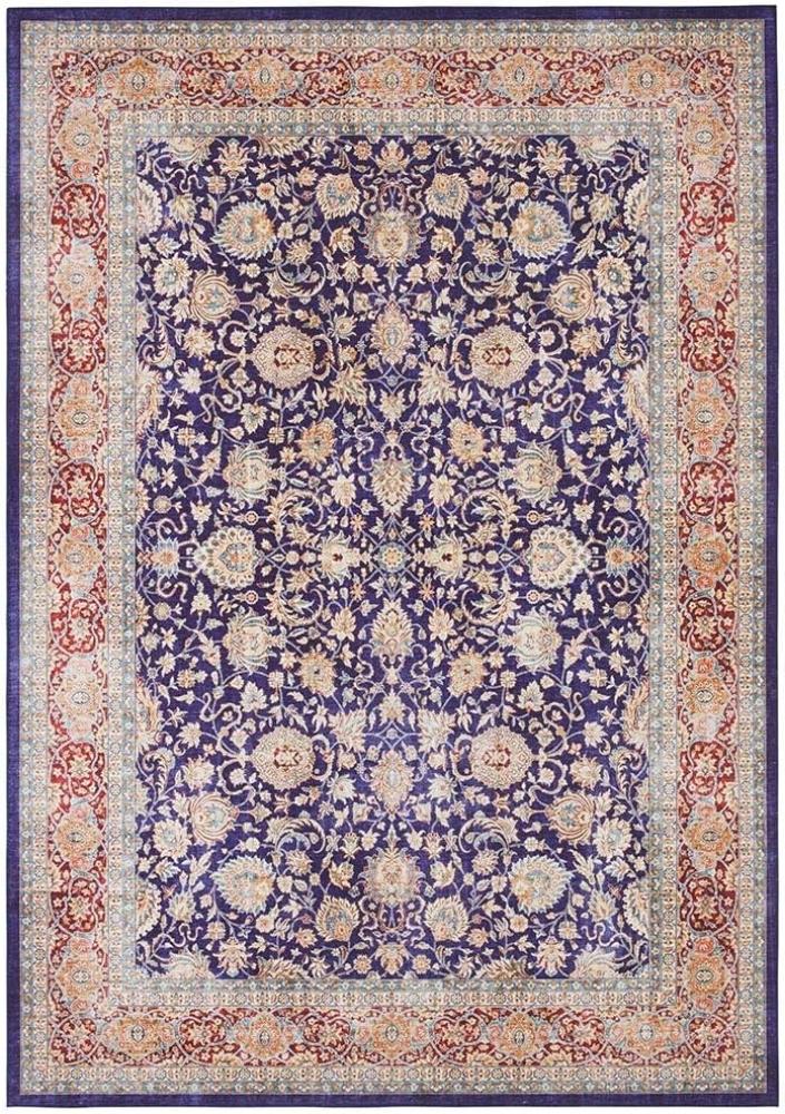 Kurzflor Teppich Keshan Maschad Navy - 120x160x0,7cm Bild 1