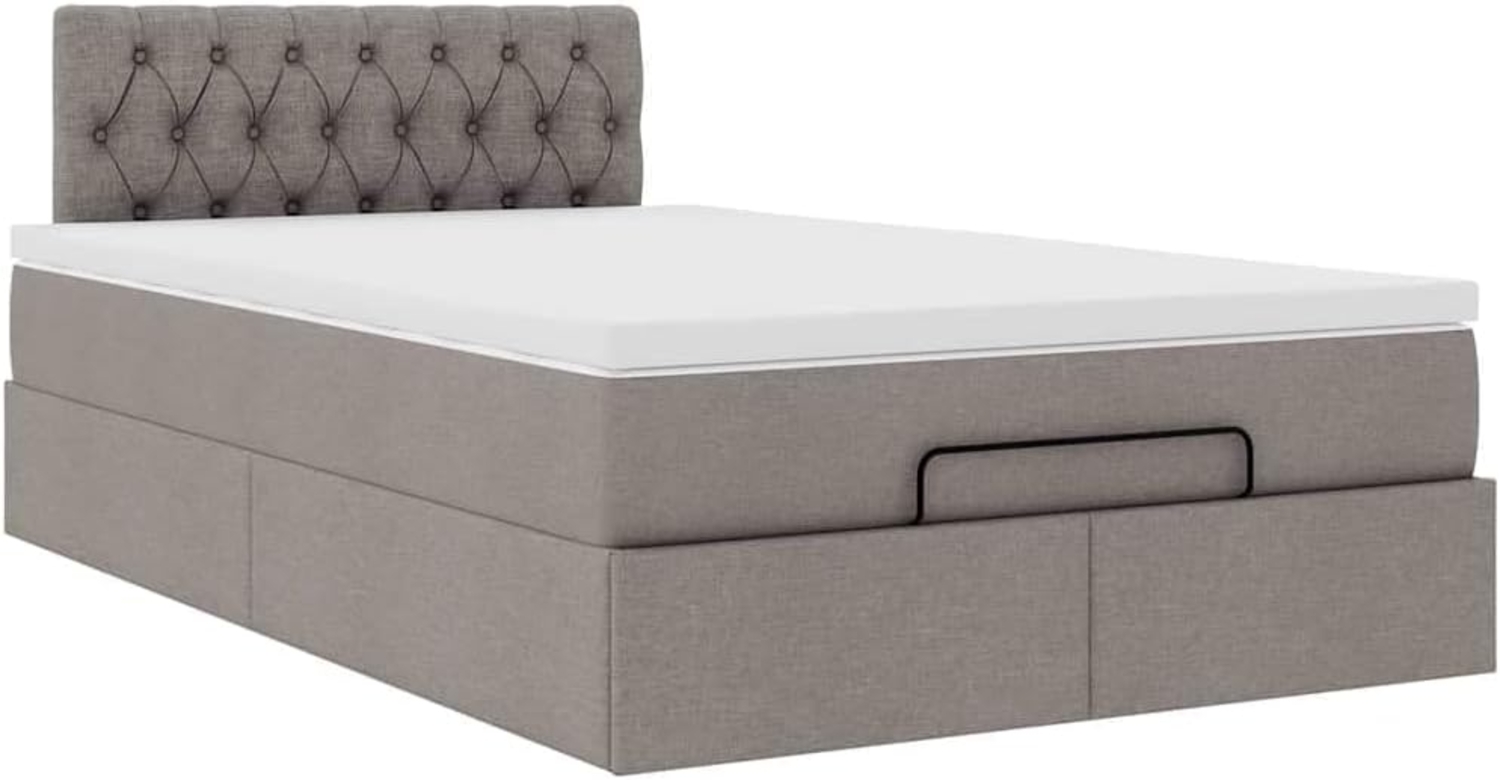 Ottoman-Bett mit Matratze Taupe 120x200 cm Stoff 3311536 Bild 1