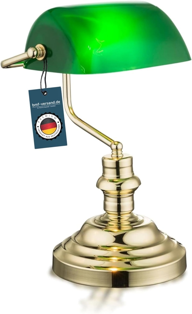 Tischlampe Vintage Tischleuchte Schreibtischlampe retro Banker Lampe grün Bild 1