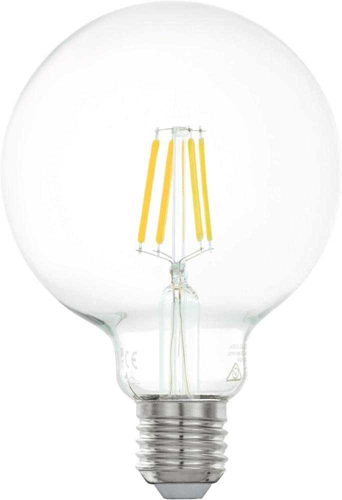 EGLO E27 LED Lampe, Glühbirne Globe klassisch, Leuchtmittel für Retro Beleuchtung, 4 Watt (entspricht 40 Watt), 470 Lumen, warmweiß, 2700k, Edison Birne G95, Ø 9,5 cm Bild 1